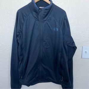 The North Face Mens Navy Blue Fleece Full Zip Up Jacket Size XL